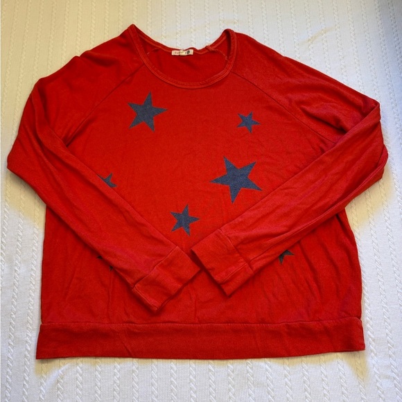 Loungewear Set SUNDRY top & pants Blue Stars in Red Size L/XL (3-4) - Picture 1 of 16